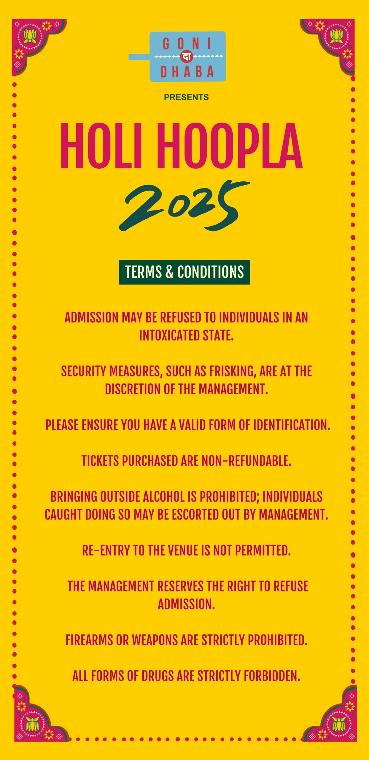 35 X 72 Inch Flex (GONI DA DHABA)