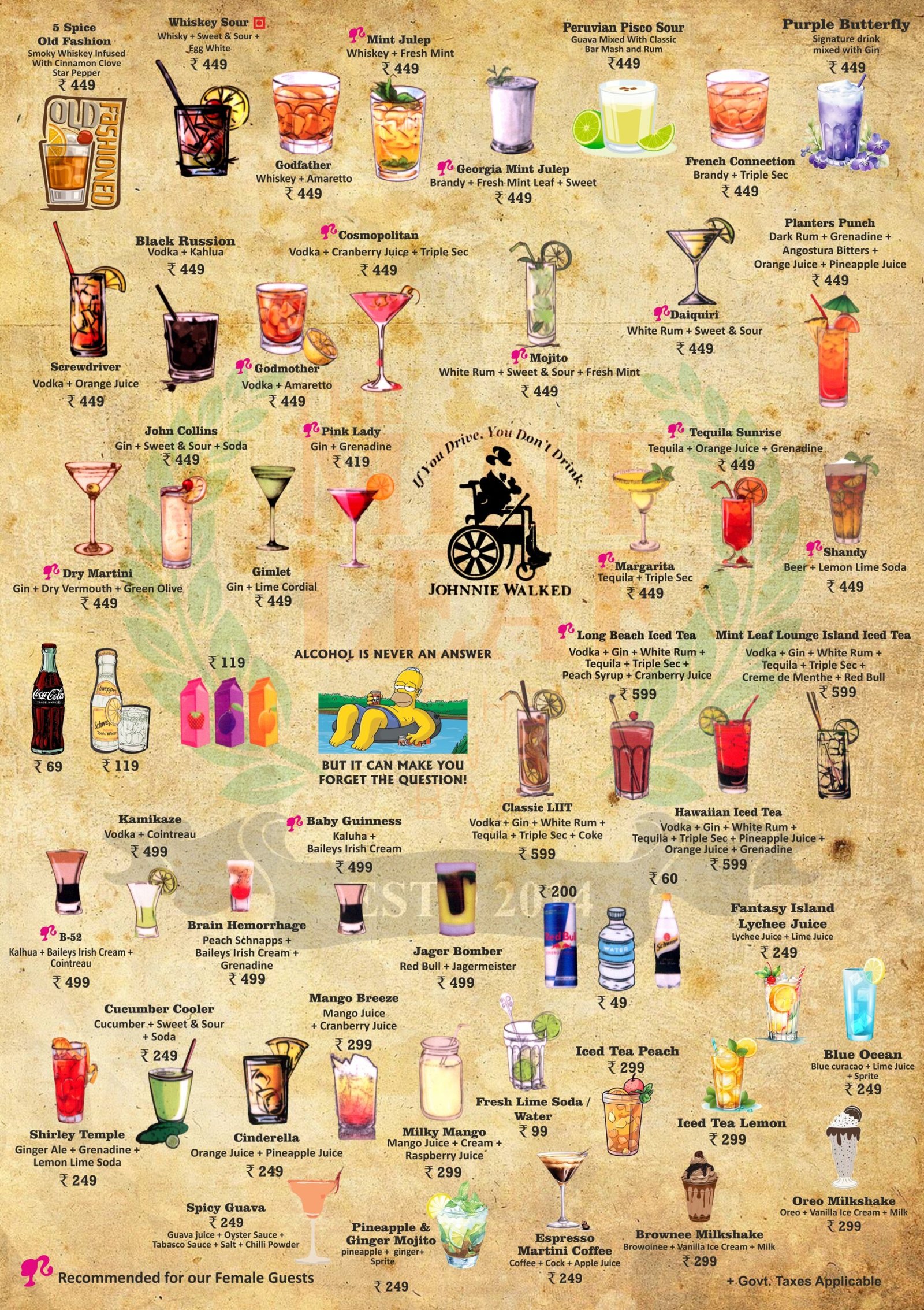 Mint Leaf Menu – Bar Menu New 2 CQ