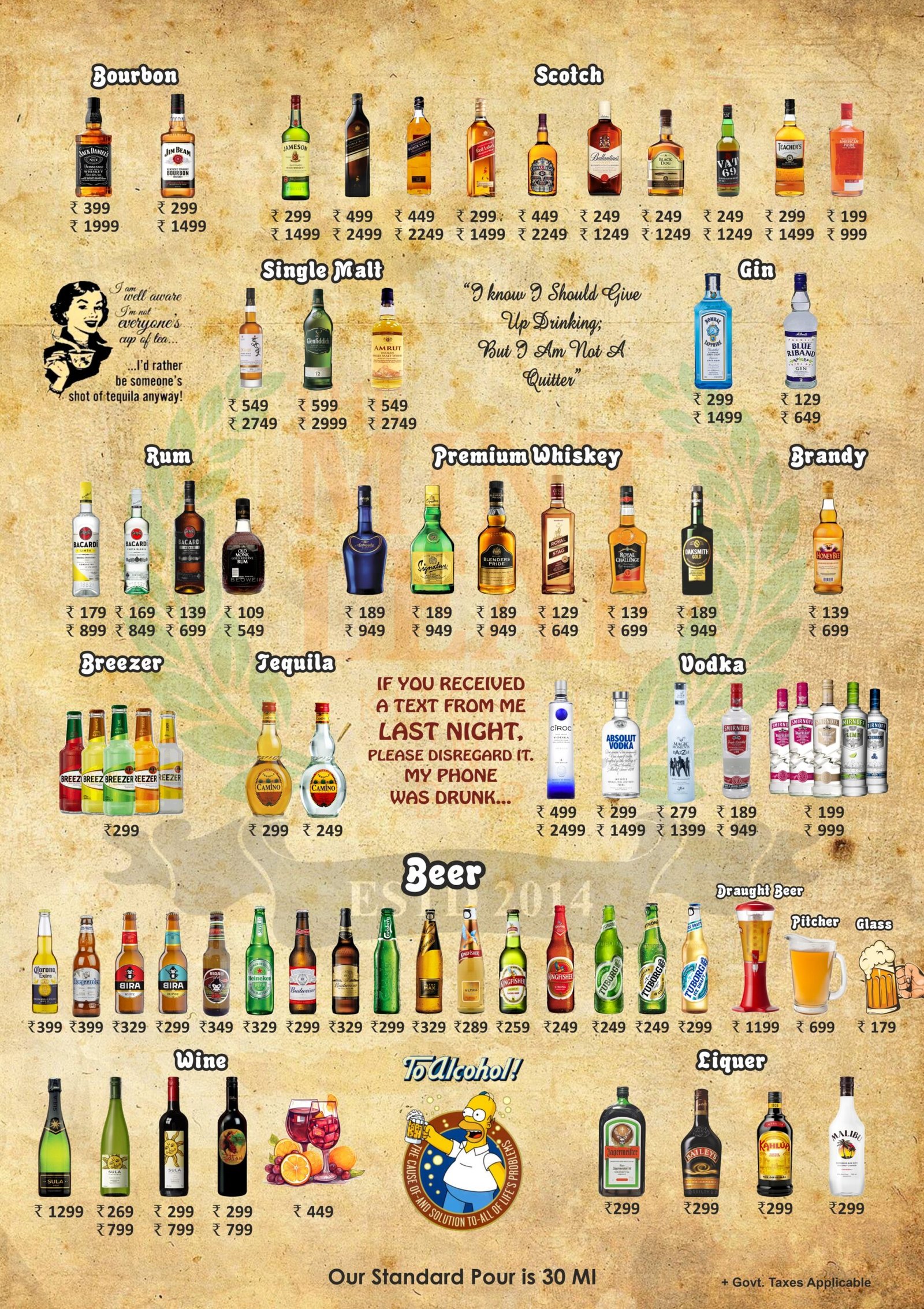 Mint Leaf Menu – Bar Menu New CQ