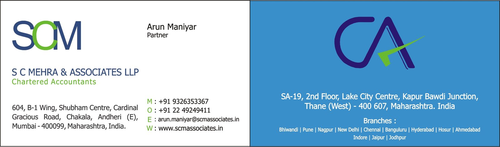 SCM Visiting Card Arun